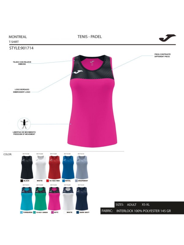Joma ženska majica Montreal Tank Top Pink